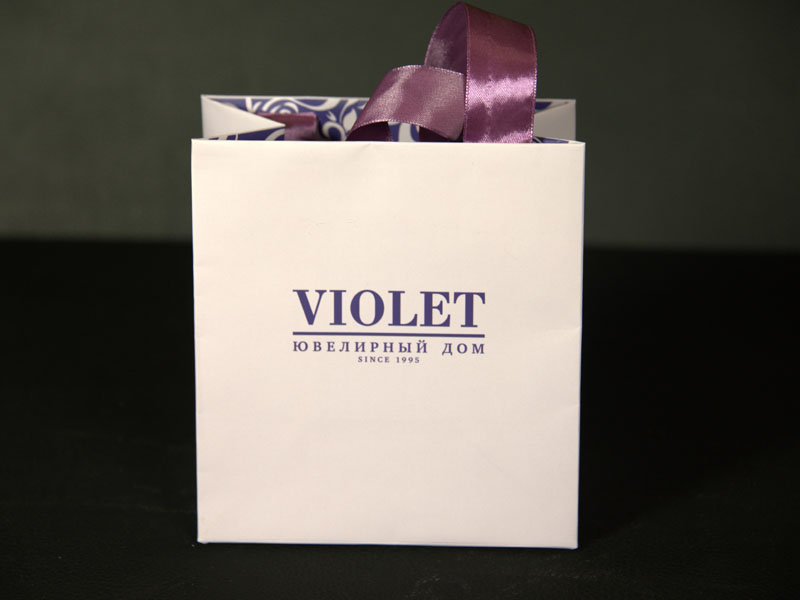 Пакет из дизайнерской бумаги Violet - вид спереди