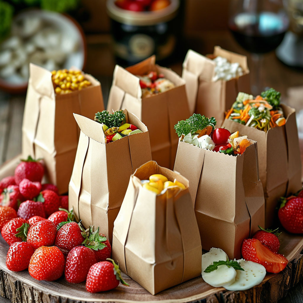 Маленькие бумажные пакеты для продуктов питания Маленькие бумажные пакеты для продуктов питания