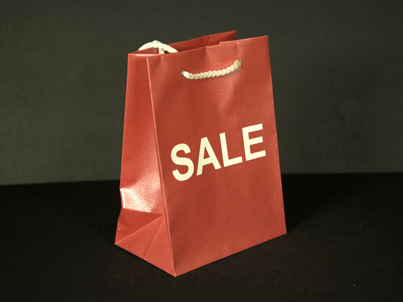 Эфалиновые пакеты для распродажи Sale - вид слева